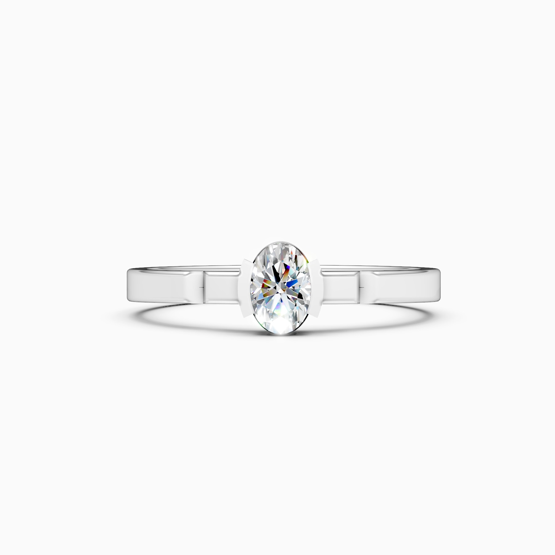 Modern Grip Set Solitaire Diamond Ring